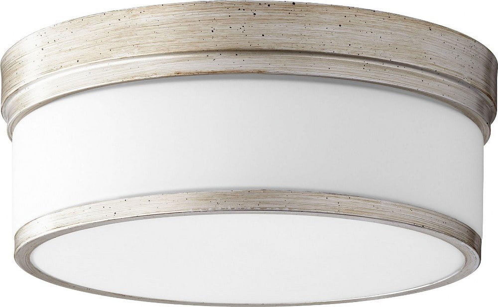 Quorum Lighting Celeste 3-Light Flush Mount, Aged Silver Leaf, 14 Width, 5.5 Height, Aluminum