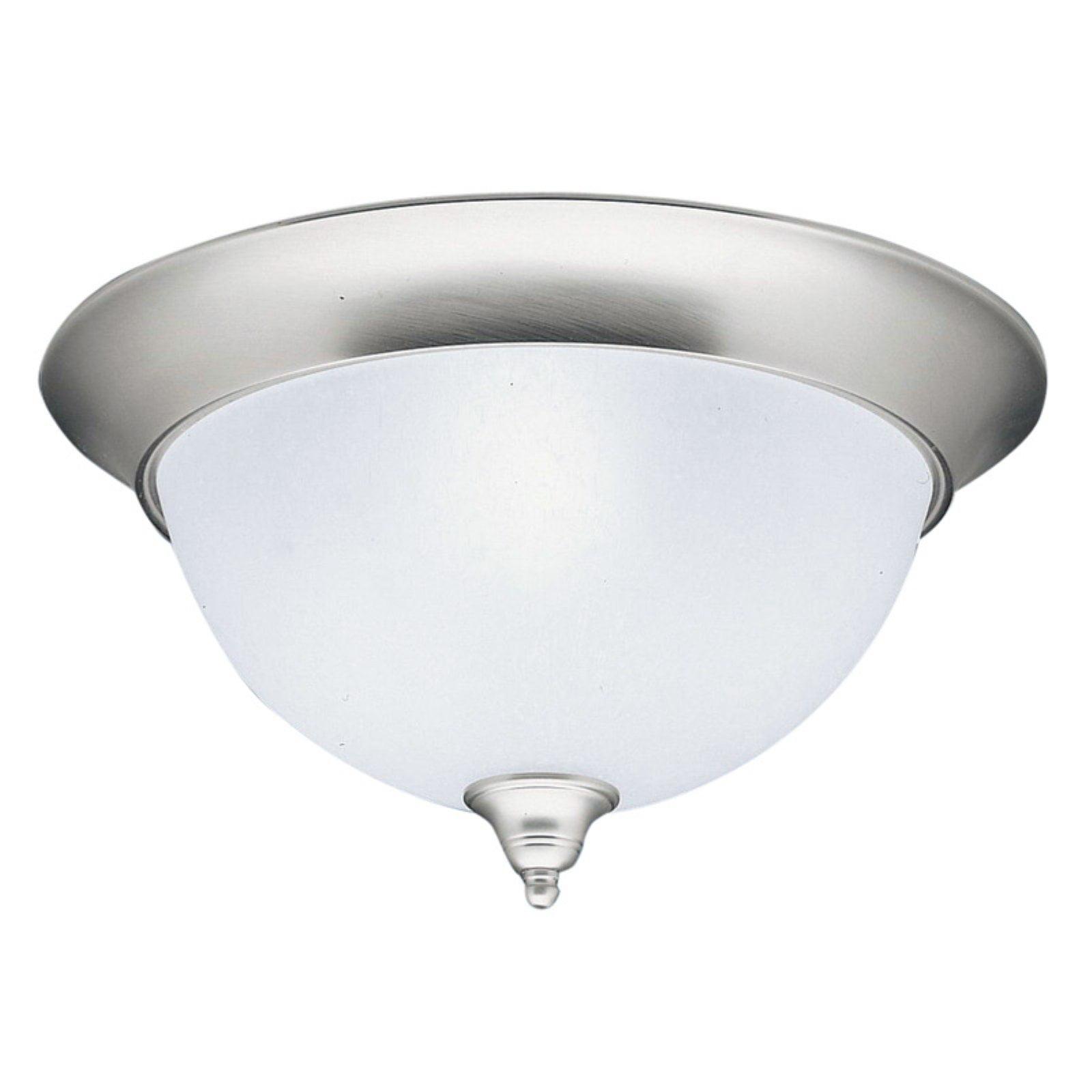 Transitional 15'' Brushed Nickel 3-Light Flush Mount with Etched Glass