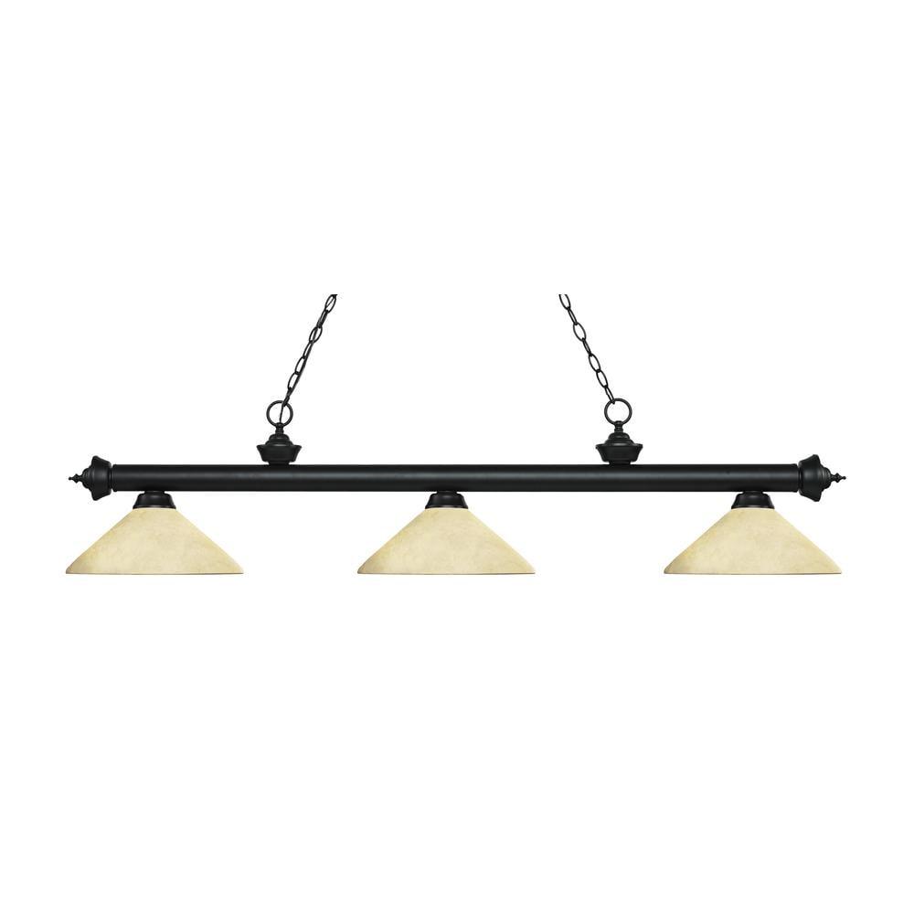 Z-Lite Riviera 3 - Light Island Pendant Light in  Matte Black
