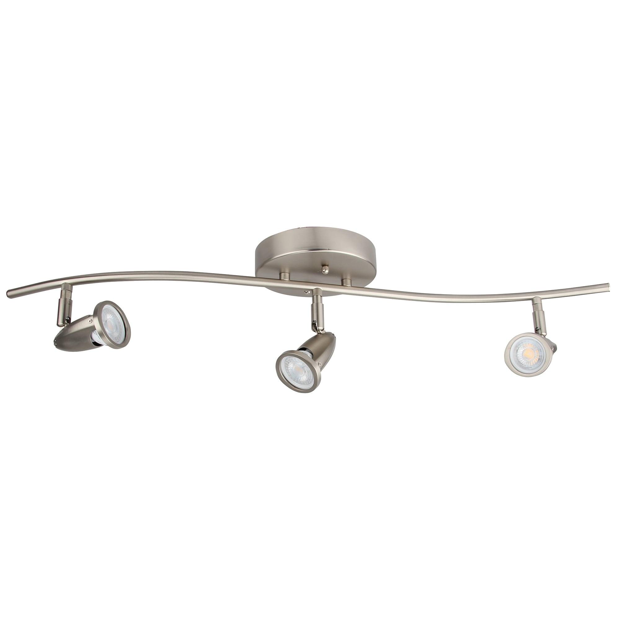 Brushed Nickel 3-Light LED Flush Mount Ceiling Fixture