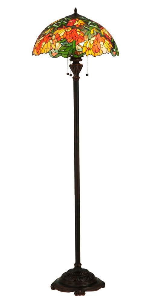 Lamella 66" Bronze 3-Light Stained Glass Floor Lamp