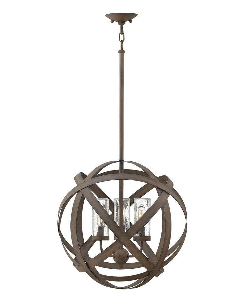 Hinkley Lighting - Carson - 3 Light Medium Outdoor Orb Hanging Lantern in
