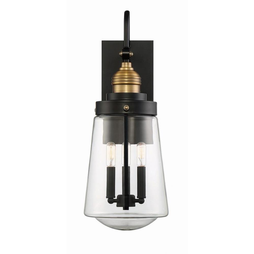 Savoy House Macauley 3 - Light Wall Light in  Vintage Black/Warm Brass