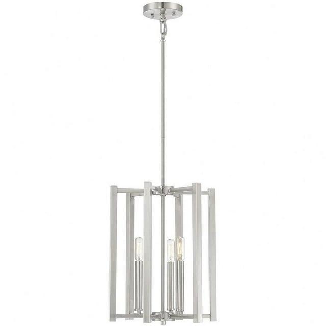 Polished Nickel Three Light Pendant from the Benson Collection