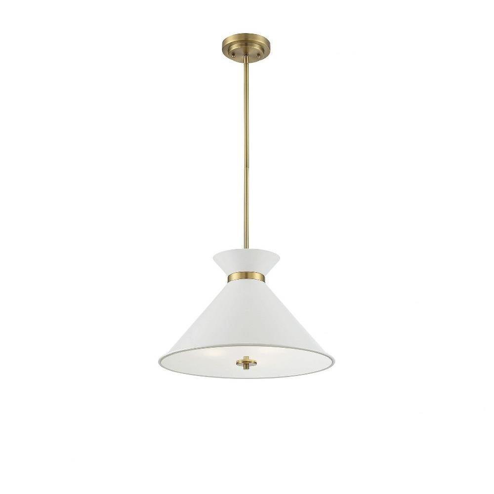 Savoy House Lamar 3 - Light Pendant in  White/Brass