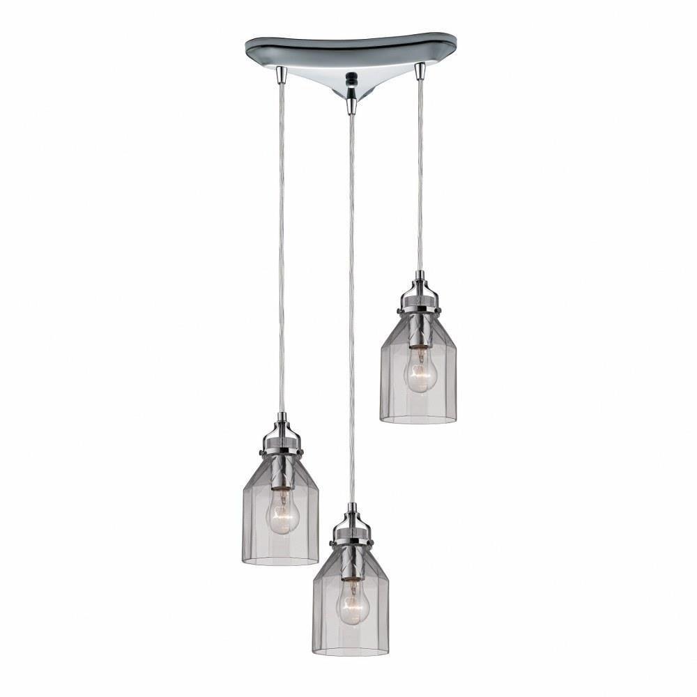 Elk Home Danica 10'' Wide 3-Light Pendant - Polished Chrome with Clear Glass