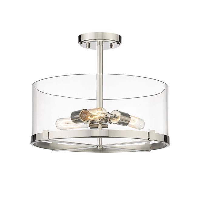 Callista 16.5" Polished Nickel and Glass Semi-Flush Mount