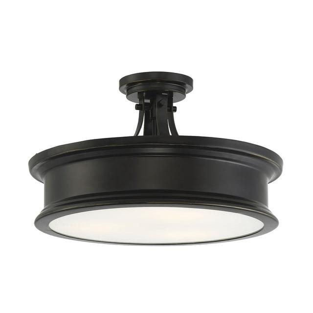 Savoy House Watkins 3 - Light Semi-Flush Mount in  Classic Bronze