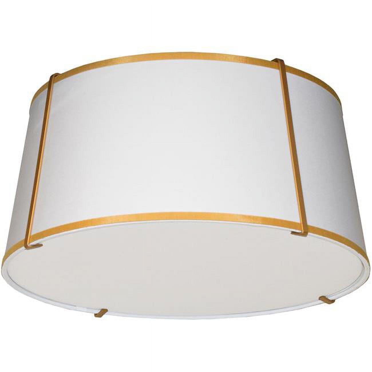 TRA-3FH-GLD-WH-Dainolite-Trapezoid - 3 Light Trapezoid Flush Mount-Gold Finish-White Shade Color