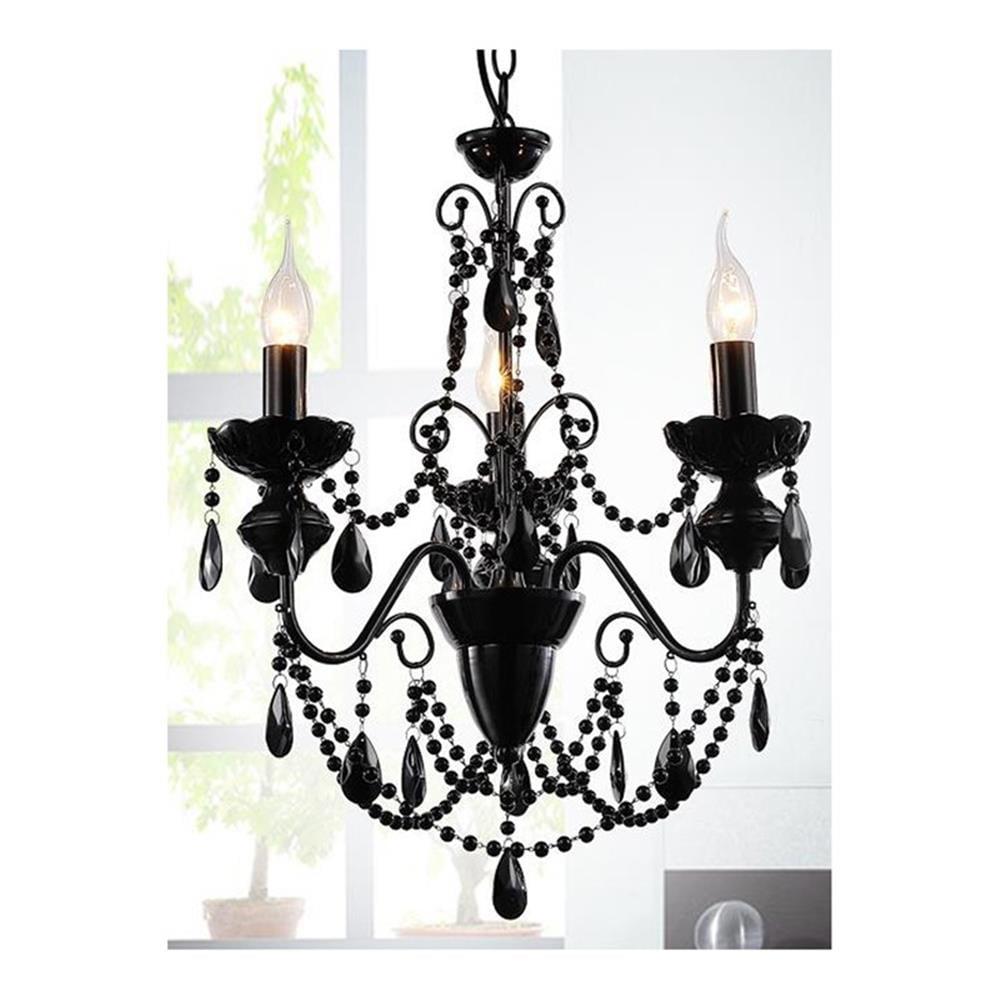 CWI Lighting Keen 3 Light Up Chandelier With Black Finish