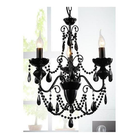CWI Lighting Keen 3 Light Up Chandelier With Black Finish