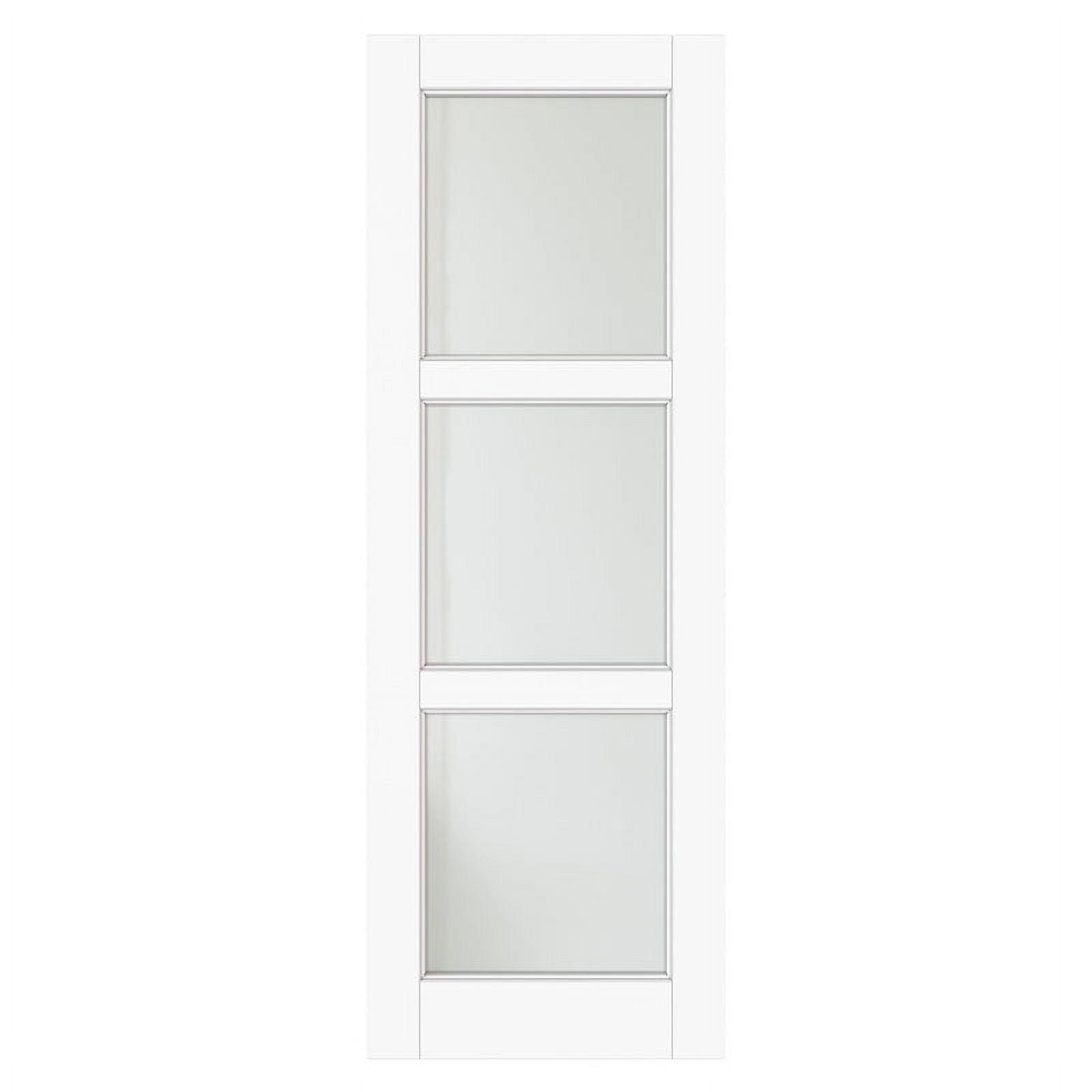 28" x 80" White Primed MDF and Frosted Glass Interior Door