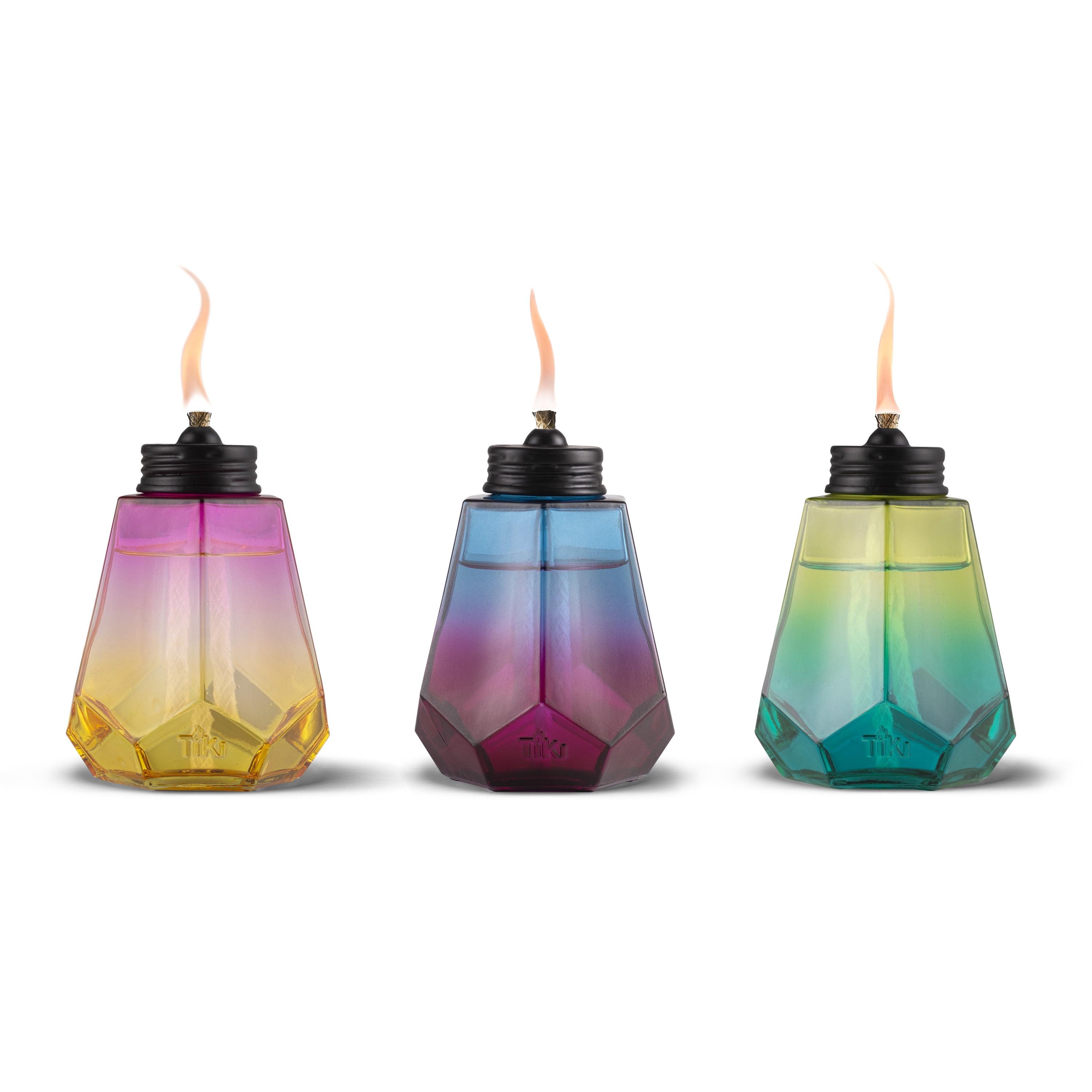 5.25 Inch Multicolor Ombre Glass Table Torch Set