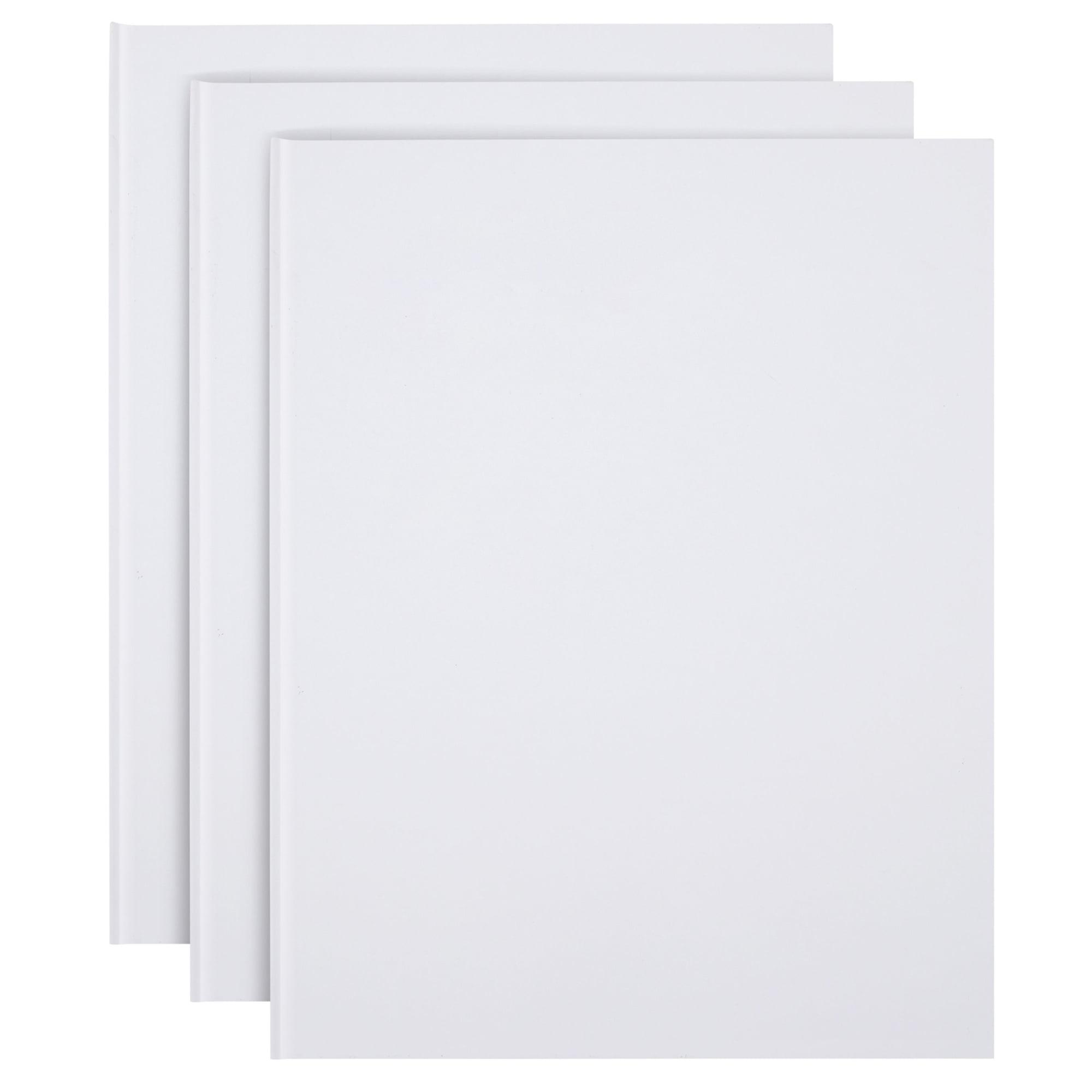 Paper Junkie White Hardcover Blank Books for Kids to Write Stories, 8.5x11 Unlined Journals for Students (36 Pages, 3 Pack)