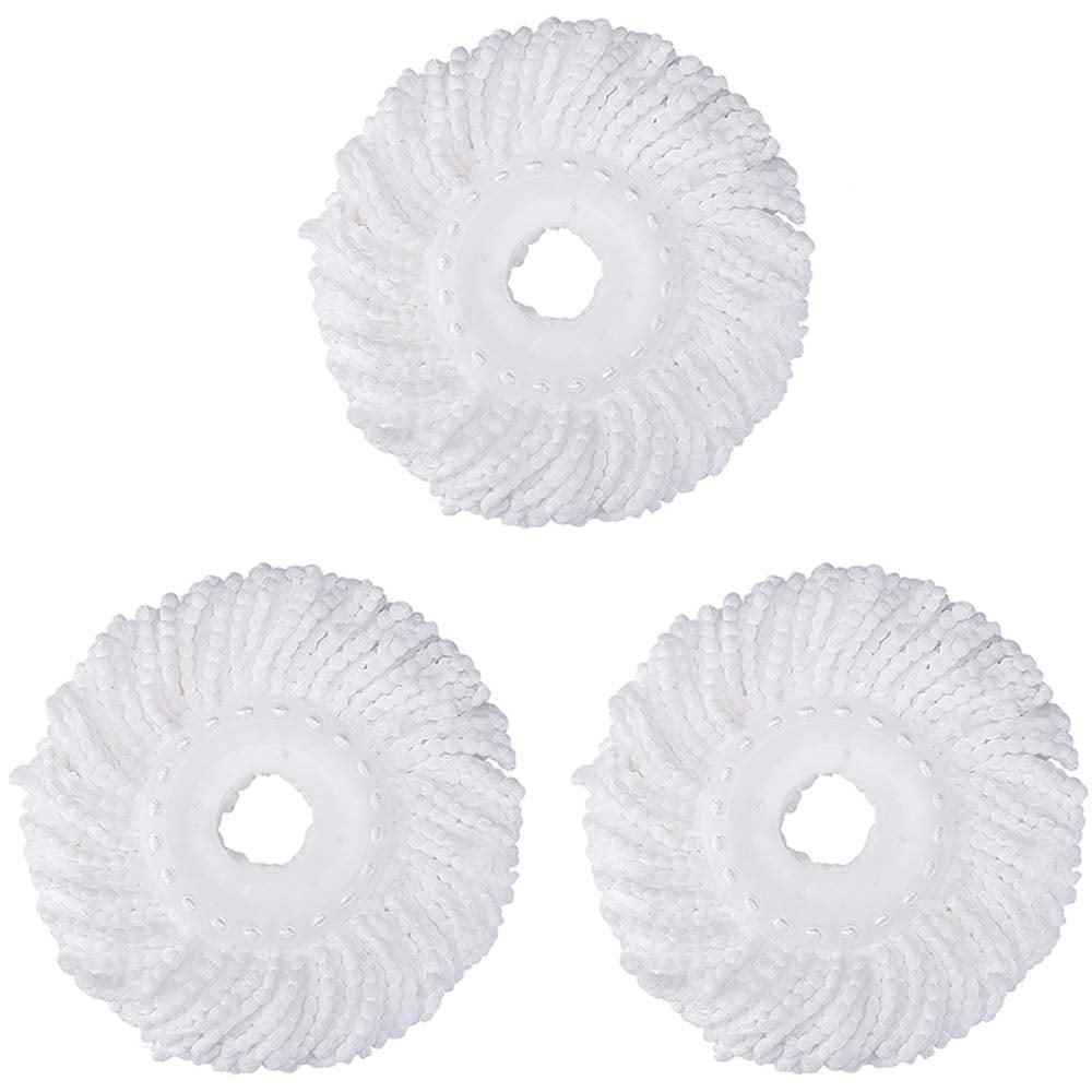 3-Pack White Microfiber Spin Mop Replacement Heads