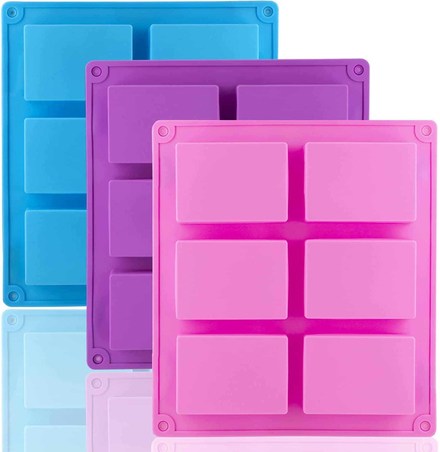 Multicolor Silicone 6-Cavity Soap and Craft Molds Set