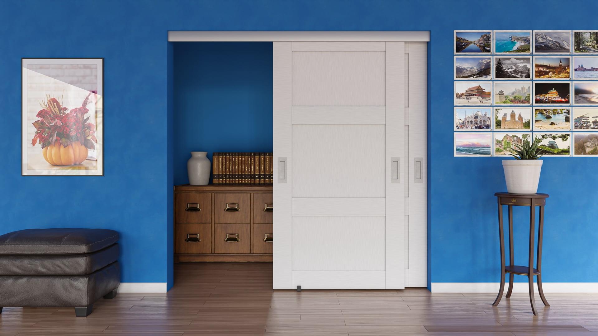 Villar Home Designs 3 Pack Heavy Duty Sliding Bypass Door Hardware KIT Set 72 Inch for Bypass Doors