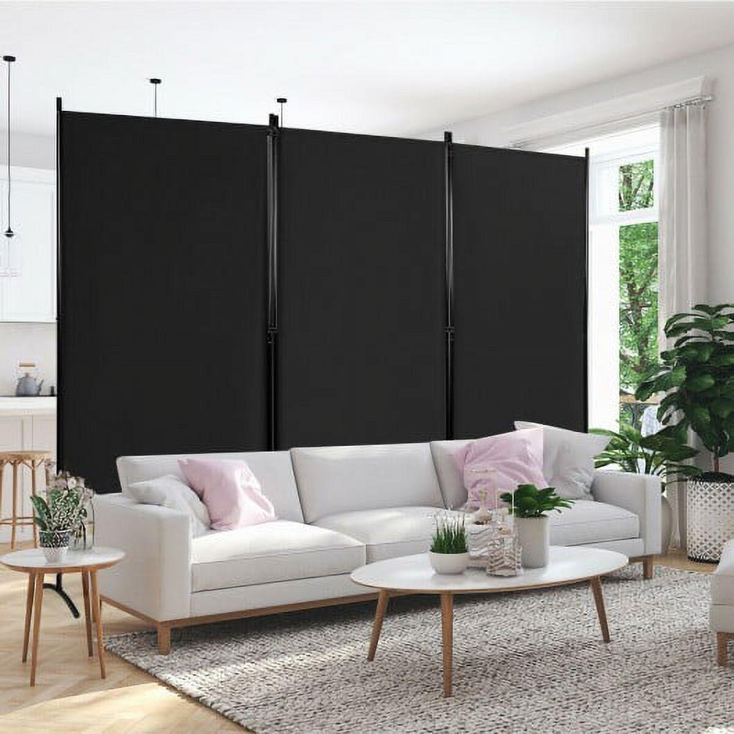 HOMCOM 3-Panel Room Divider Folding Privacy Screen Separator Partition Wall for Indoor Bedroom Office 100" x 72" Black