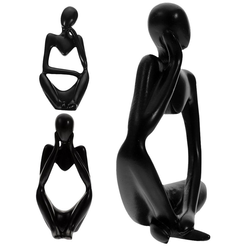3 Pcs Resin Decoration for Bedroom Office Living Abstract Figure Ornaments Statue Household