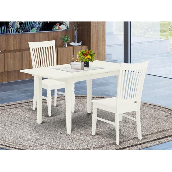 3 Piece Norfolk Kitchen Table Set - Linen White