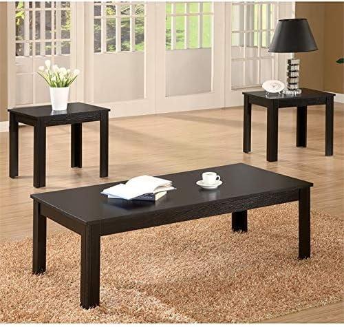 Coaster Elias 3-Piece Wood Occasional Coffee Table Set in Black