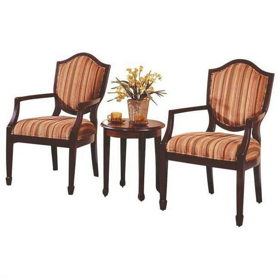 Best Master 3-Piece Traditional Fabric Upholstered Living Room Set in Walnut