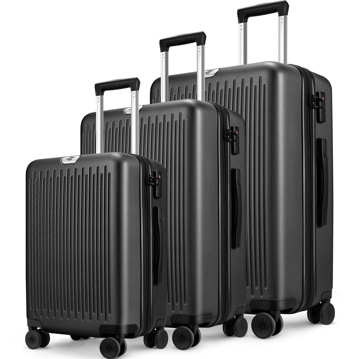 Black 3 Piece Hard Shell Spinner Luggage Set