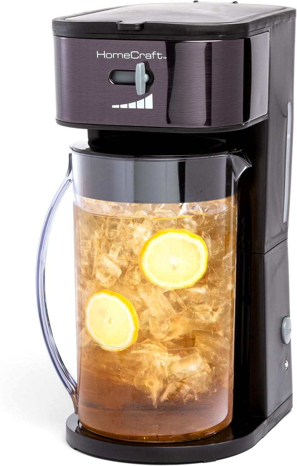 HomeCraft HCIT3BS 3-Quart Black Stainless Steel Café' Ice Iced Coffee and Tea Brewing System