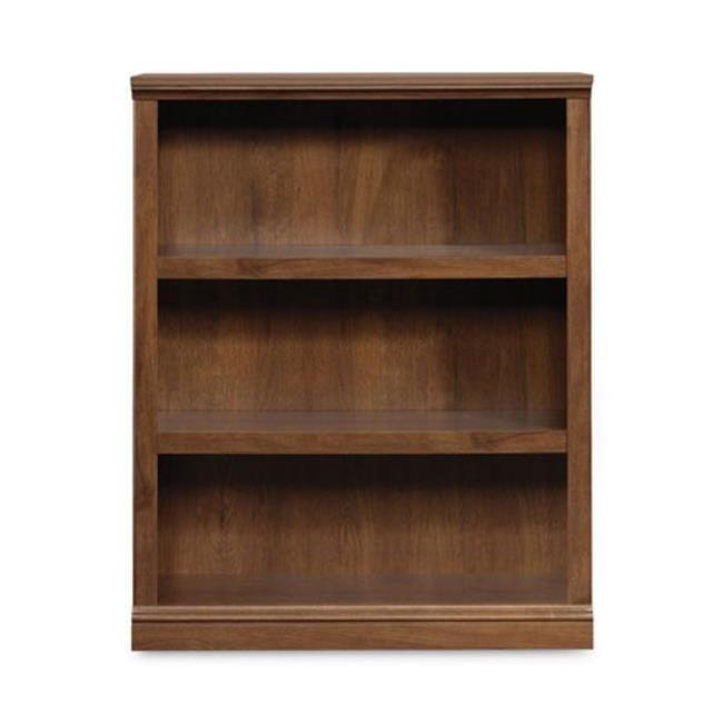 44" 3 Shelf Bookcase Oiled Oak Brown - Sauder: MDF, Metal Hardware, Home Office Display
