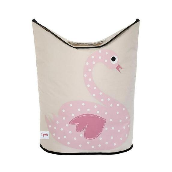 3 Sprouts Baby Laundry Hamper Storage Basket Organizer Bin for Nursery Clothes, Swan