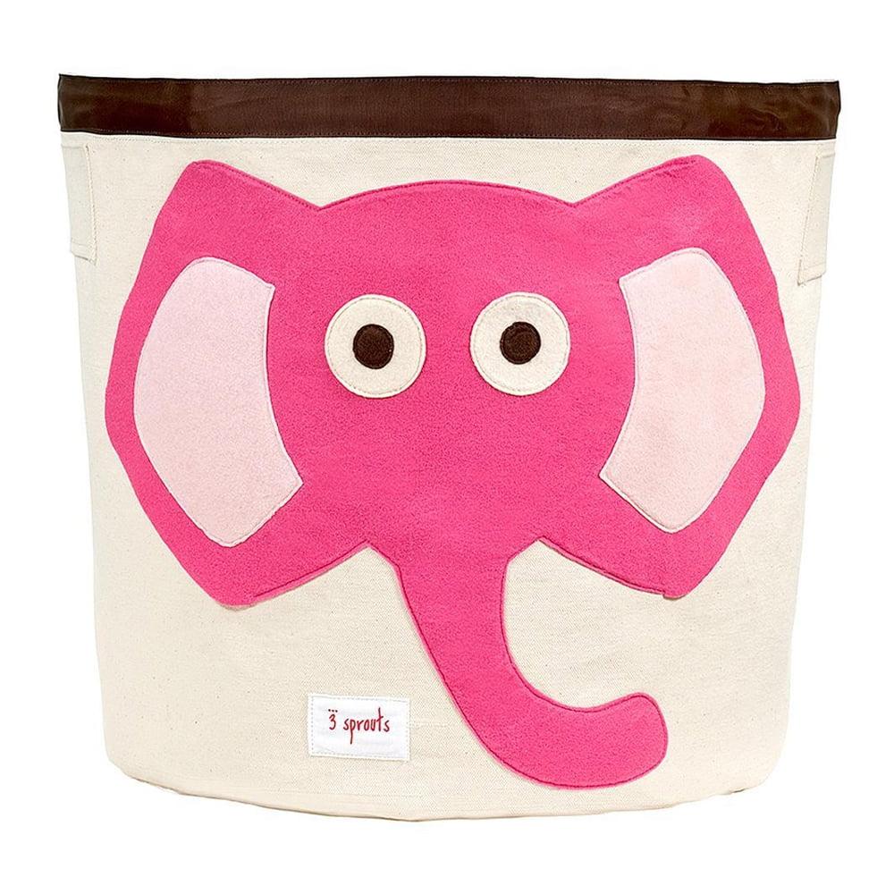 3 Sprouts - Canvas Storage Bin - Laundry and Toy Basket for Baby and Kids - Elephant