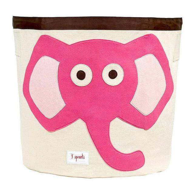 3 Sprouts 3 Sprouts - Canvas Storage Bin - Laundry and Toy Basket for Baby and Kids - Elephant