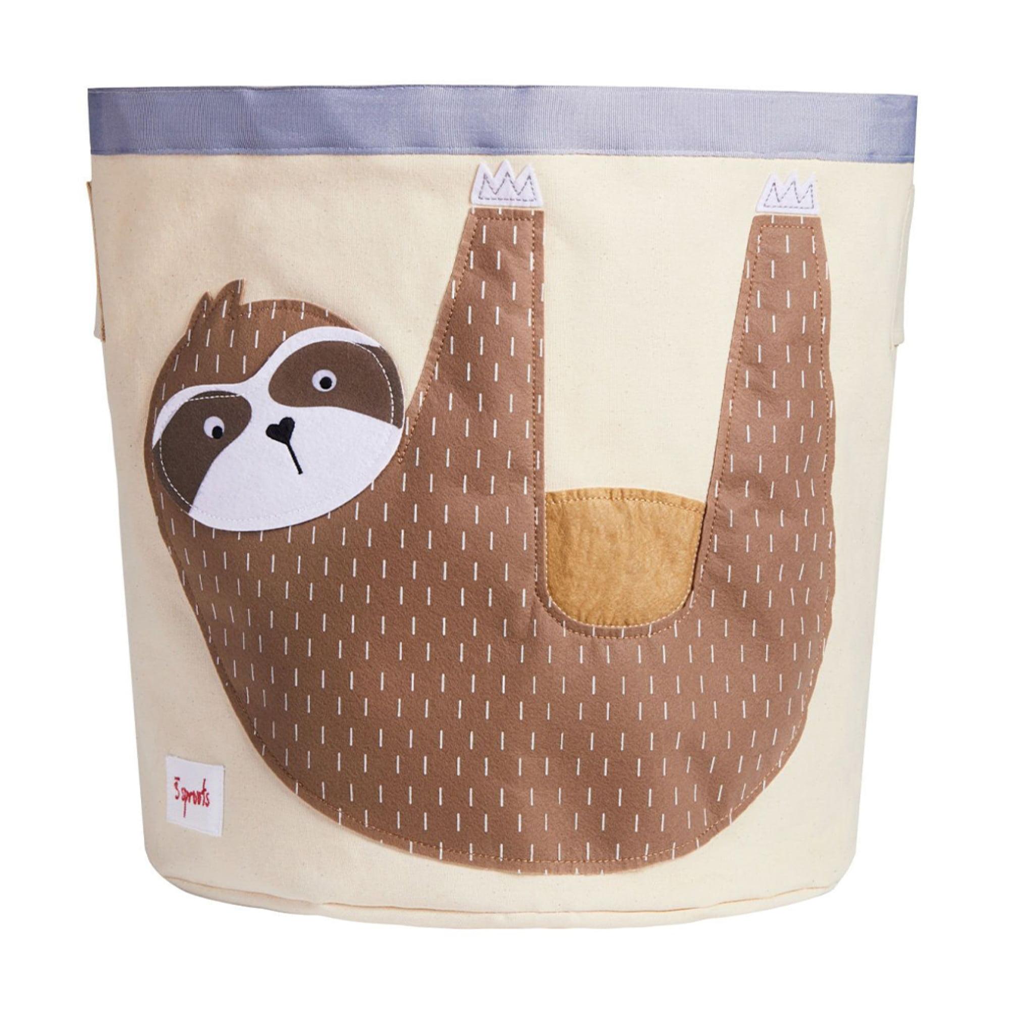 3 Sprouts 3 Sprouts - Canvas Storage Bin - Laundry and Toy Basket for Baby and Kids - Sloth