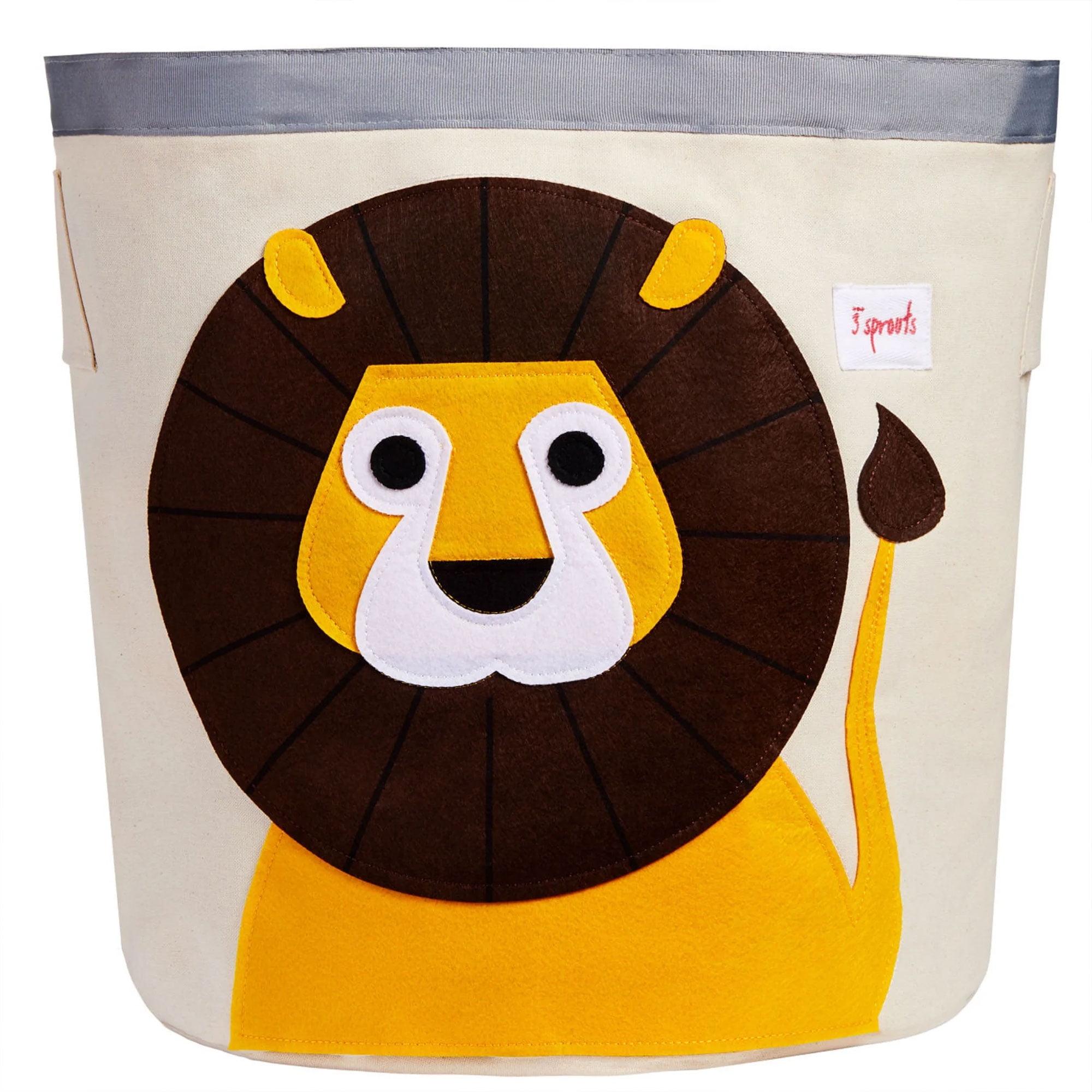 Lion Raccoon Laundry and Toy Fabric Bin