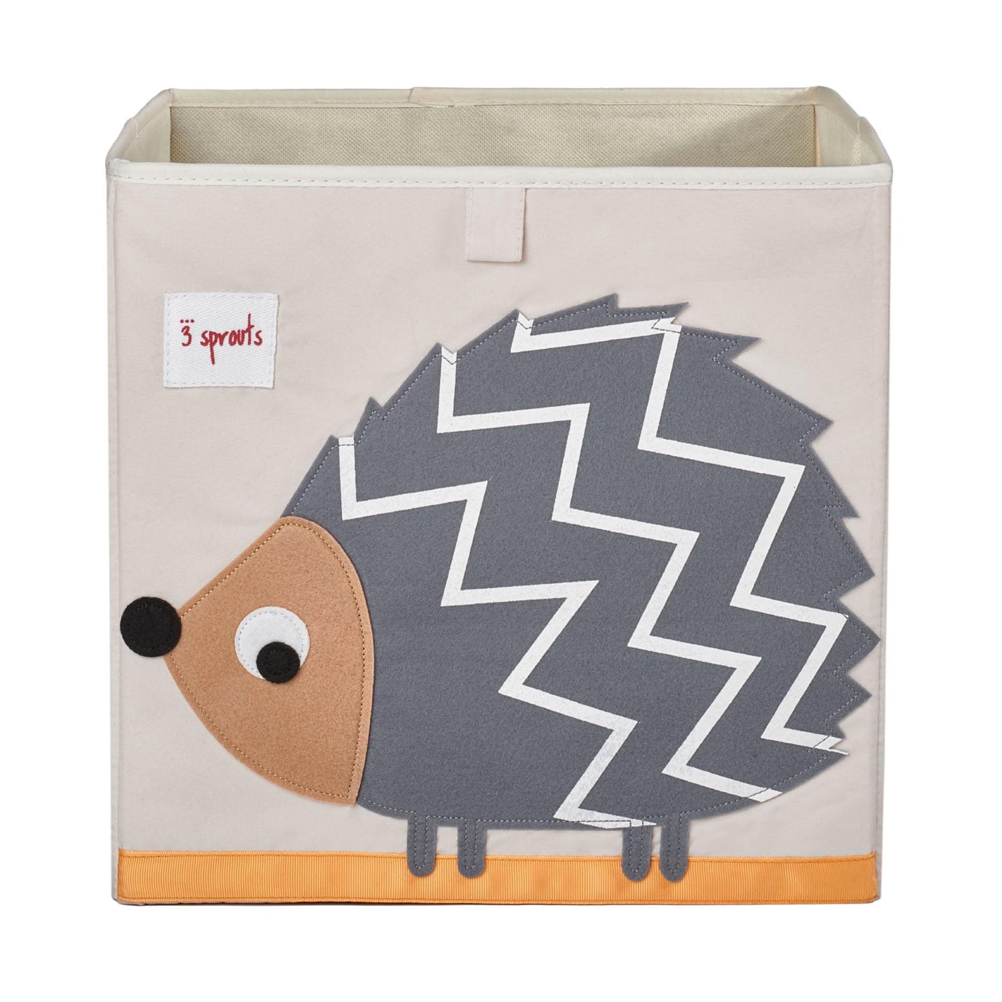 Hedgehog Gray and Beige Foldable Fabric Storage Cube