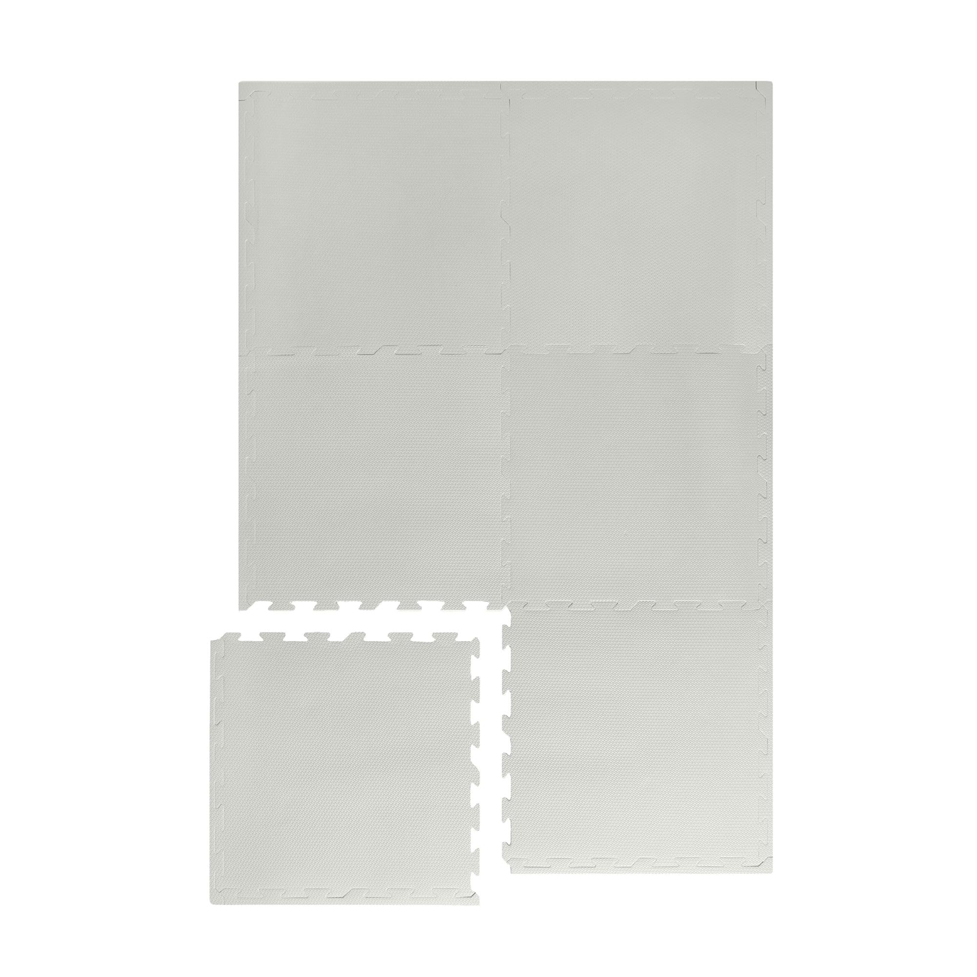 Solid Gray EVA Foam Interlocking Puzzle Play Mat