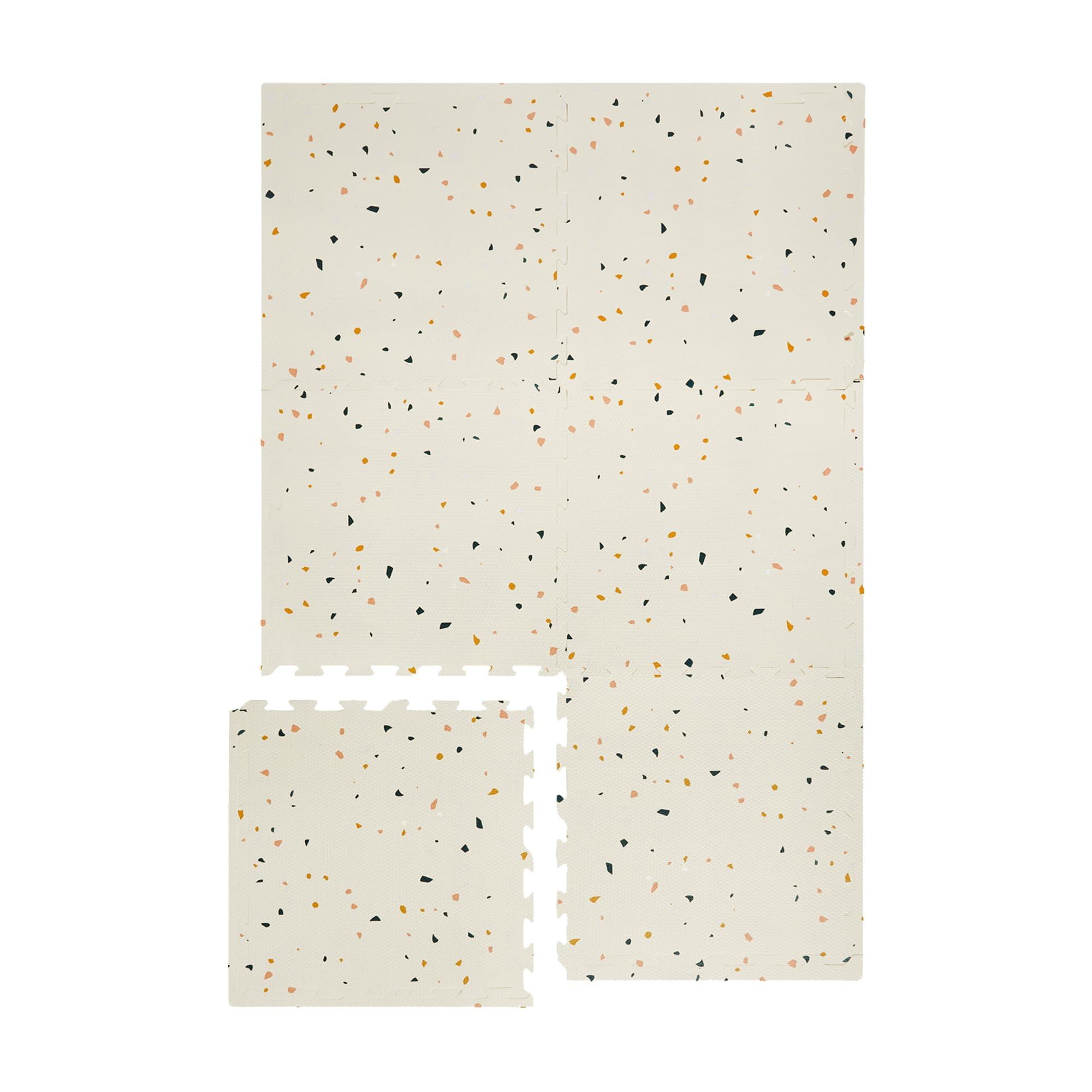 Terrazzo Cream Interlocking Foam Puzzle Play Mat for Kids