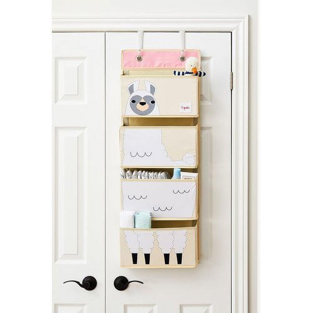 3 Sprouts 3 Sprouts - Children's Nursery Over the Door Organizer with Hooks - Llama