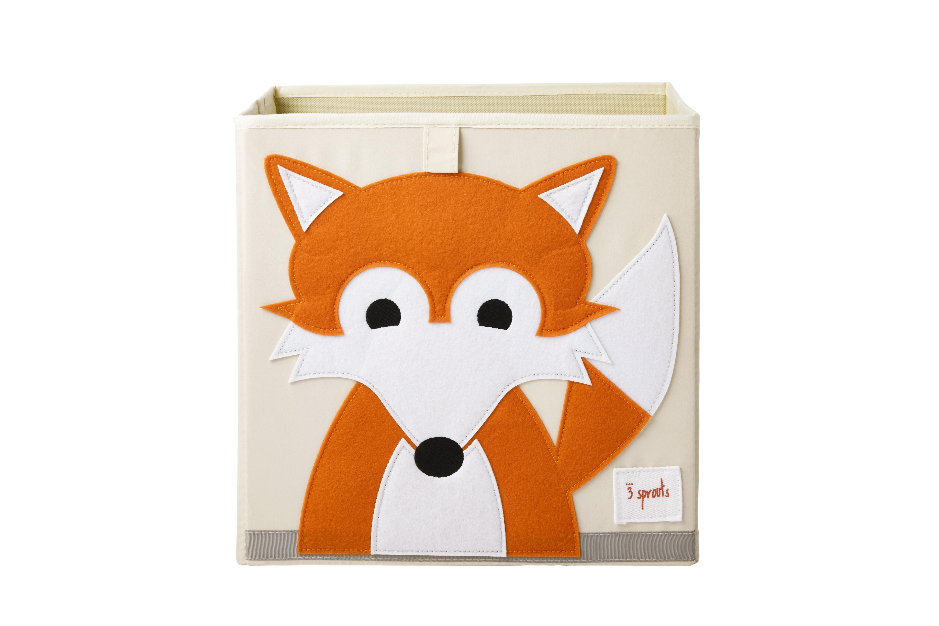 Orange Fox Foldable Fabric Storage Cube for Kids