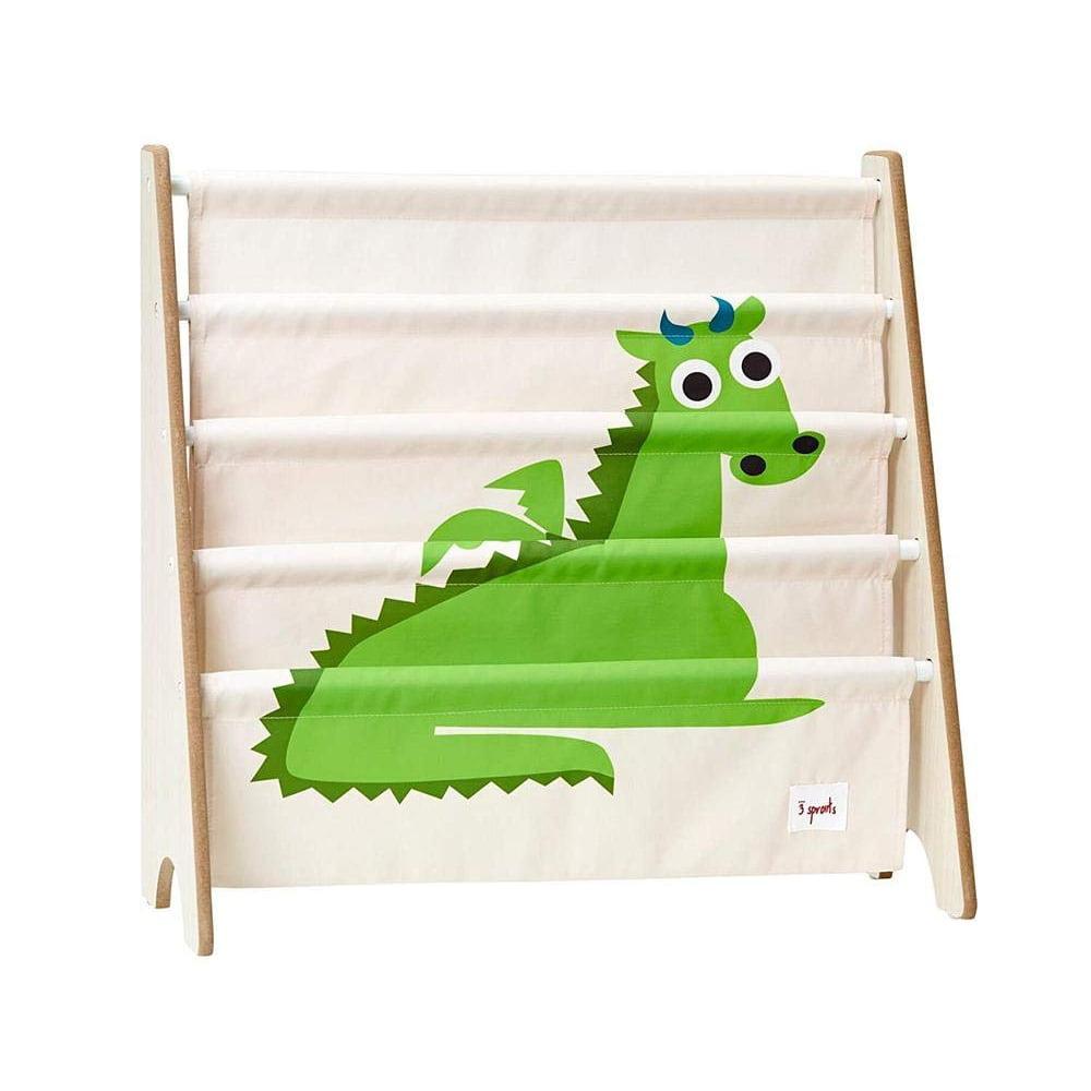 3 Sprouts Kids Storage Organizer Baby Room Bookcase Furniture, Green Dragon