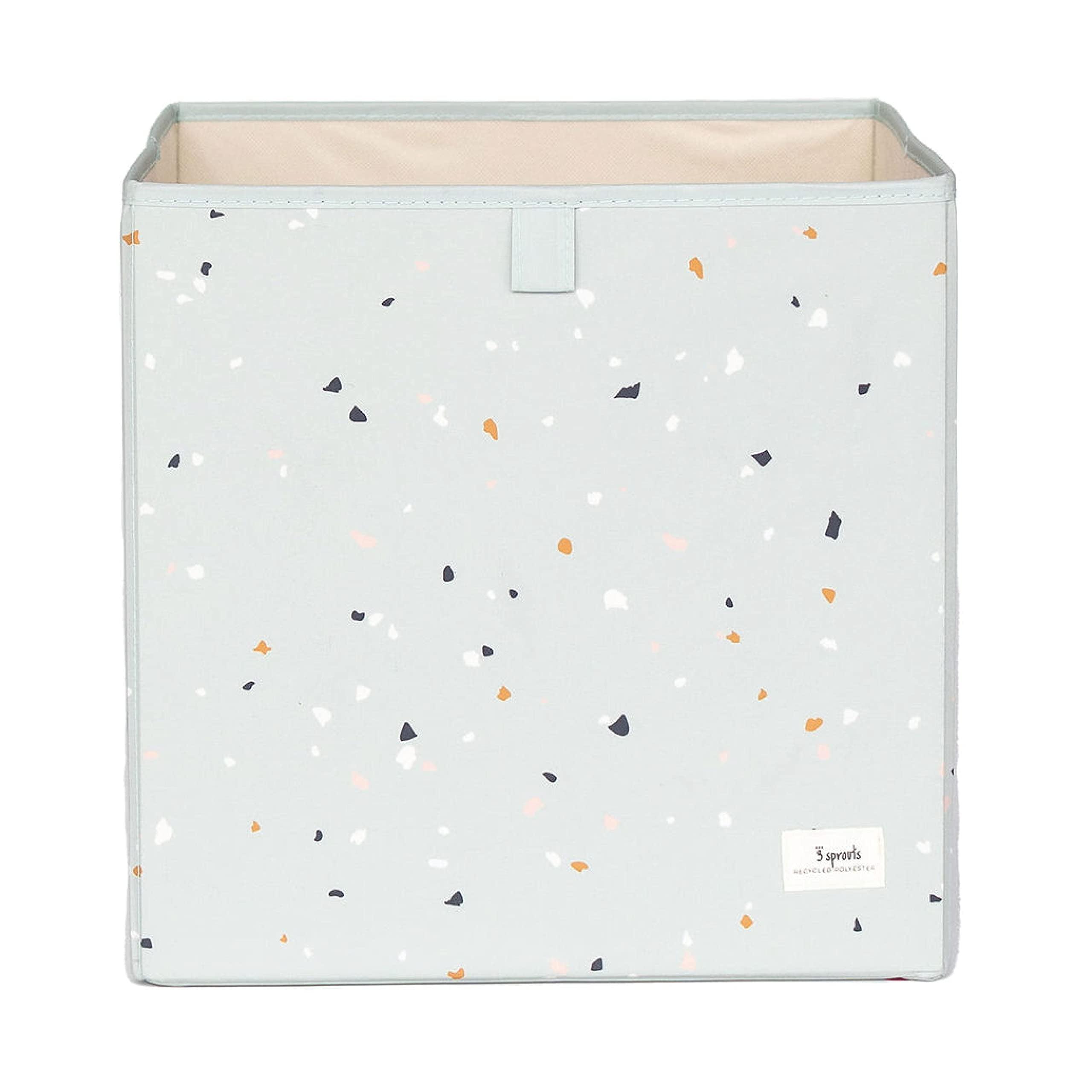 Green Terrazzo Recycled Fabric Collapsible Storage Cube