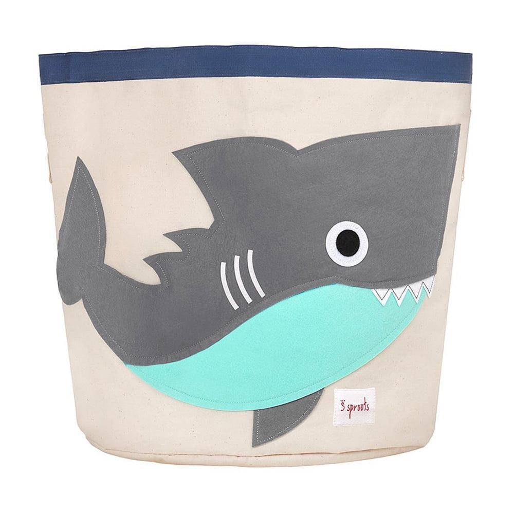 Shark Canvas Collapsible Toy Storage Bin with Handles