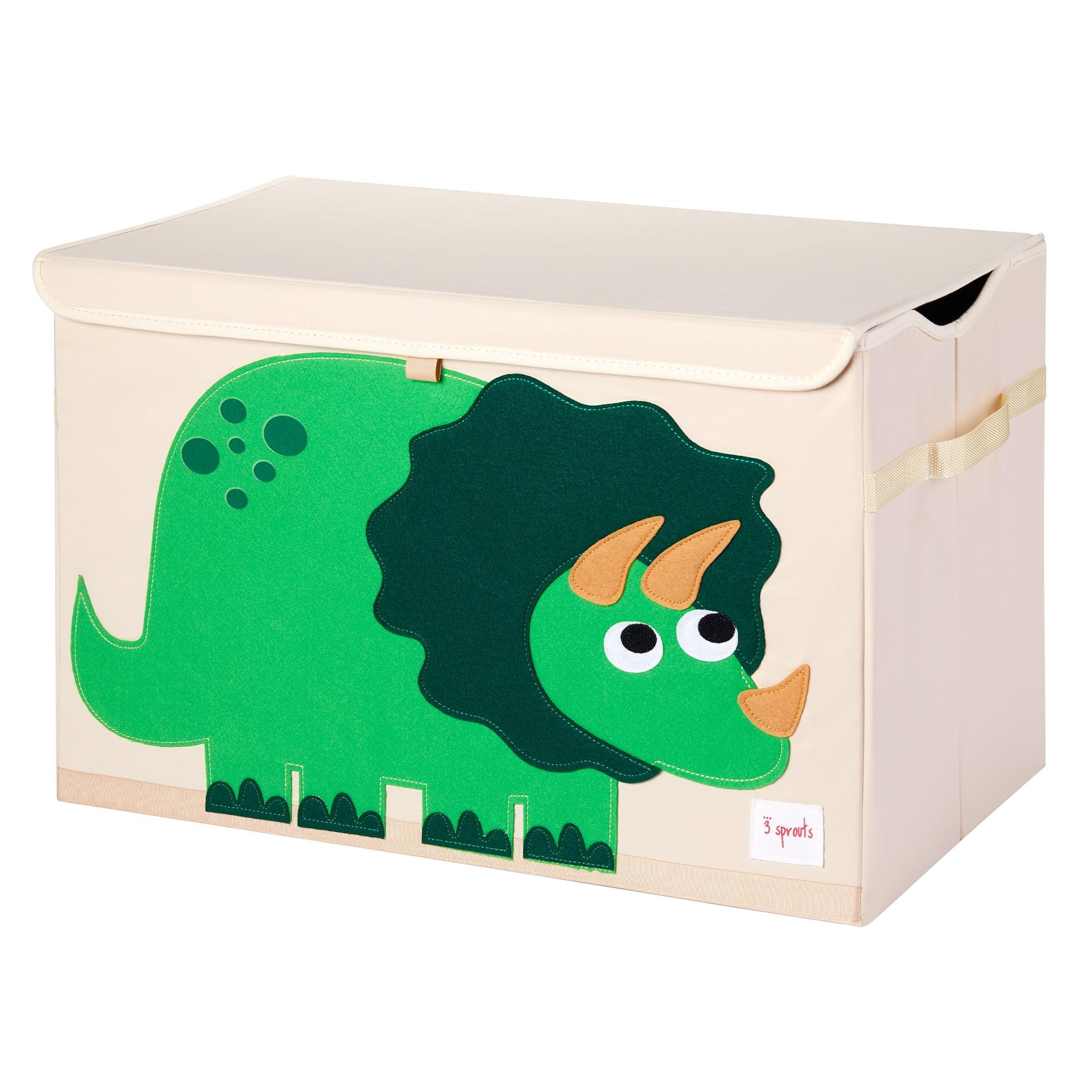 3 Sprouts Collapsible Toy Chest Storage Bin for Kids Playroom, Dinosaur