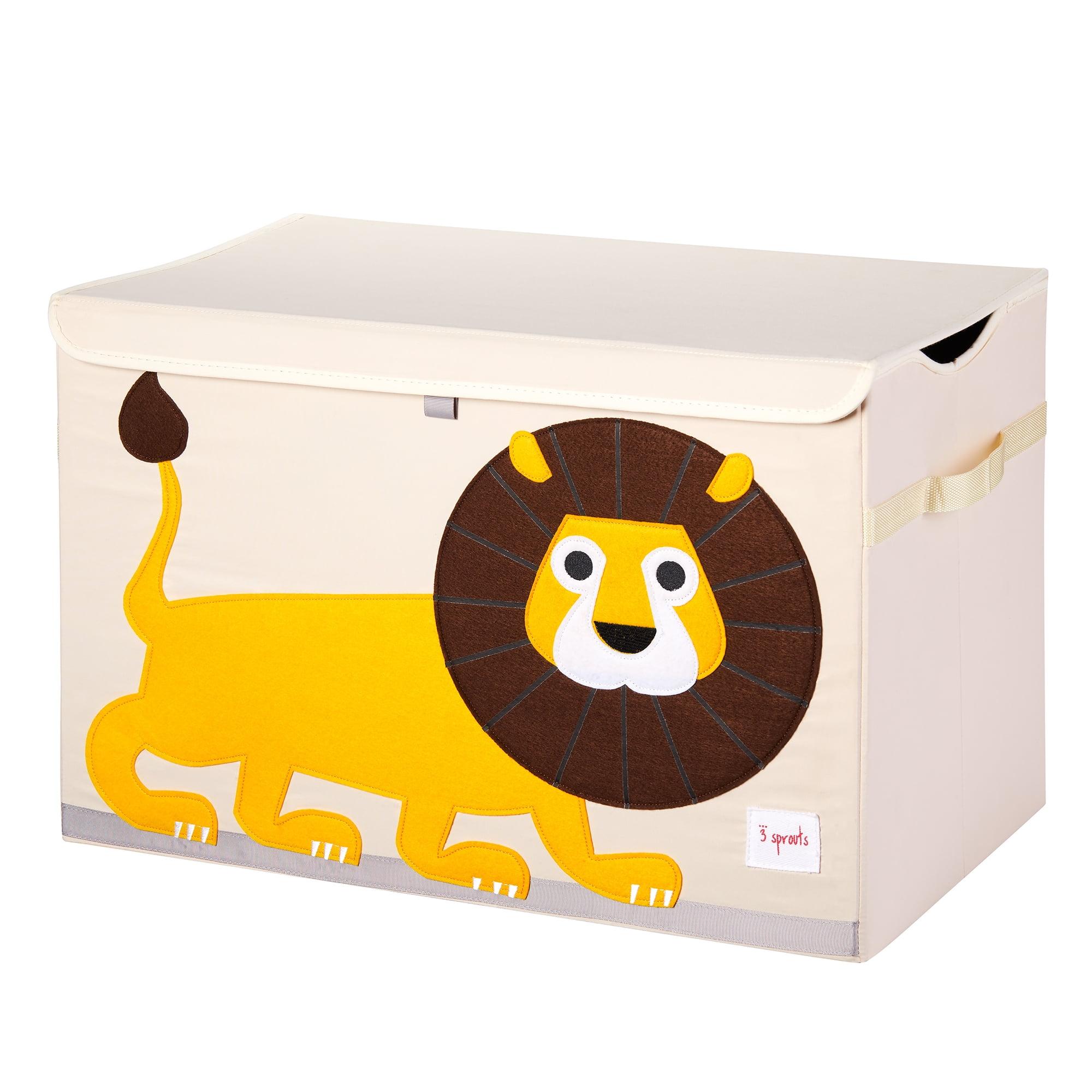 Tan and Yellow Lion Collapsible Toy Chest Storage Bin