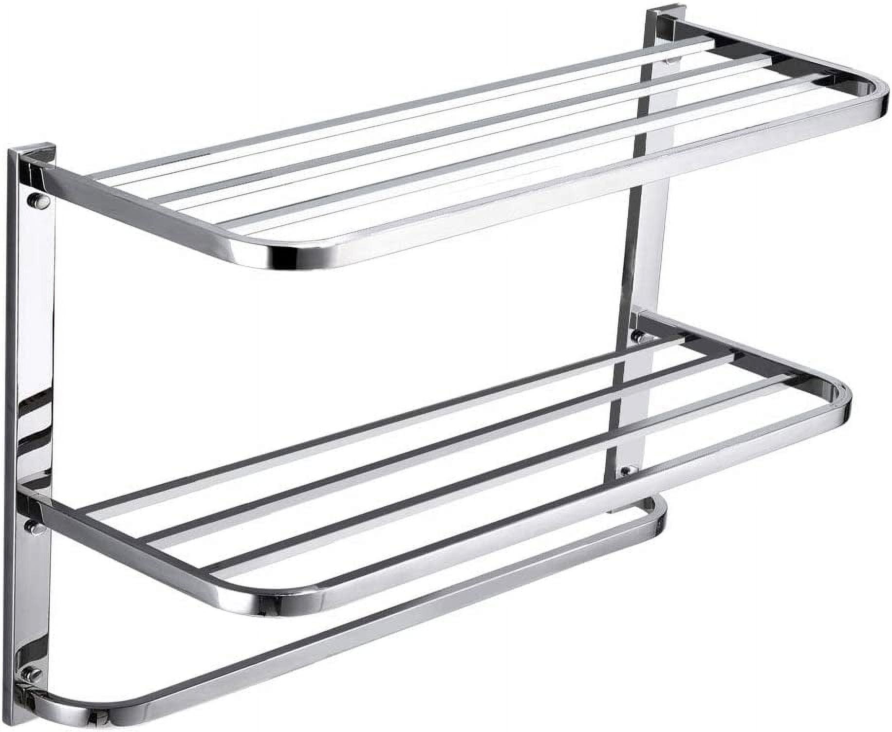 3-Tier Bathroom Shelf with Towel Bars, Stainless Steel Wall Mounting Rack,29-1/4 Inch