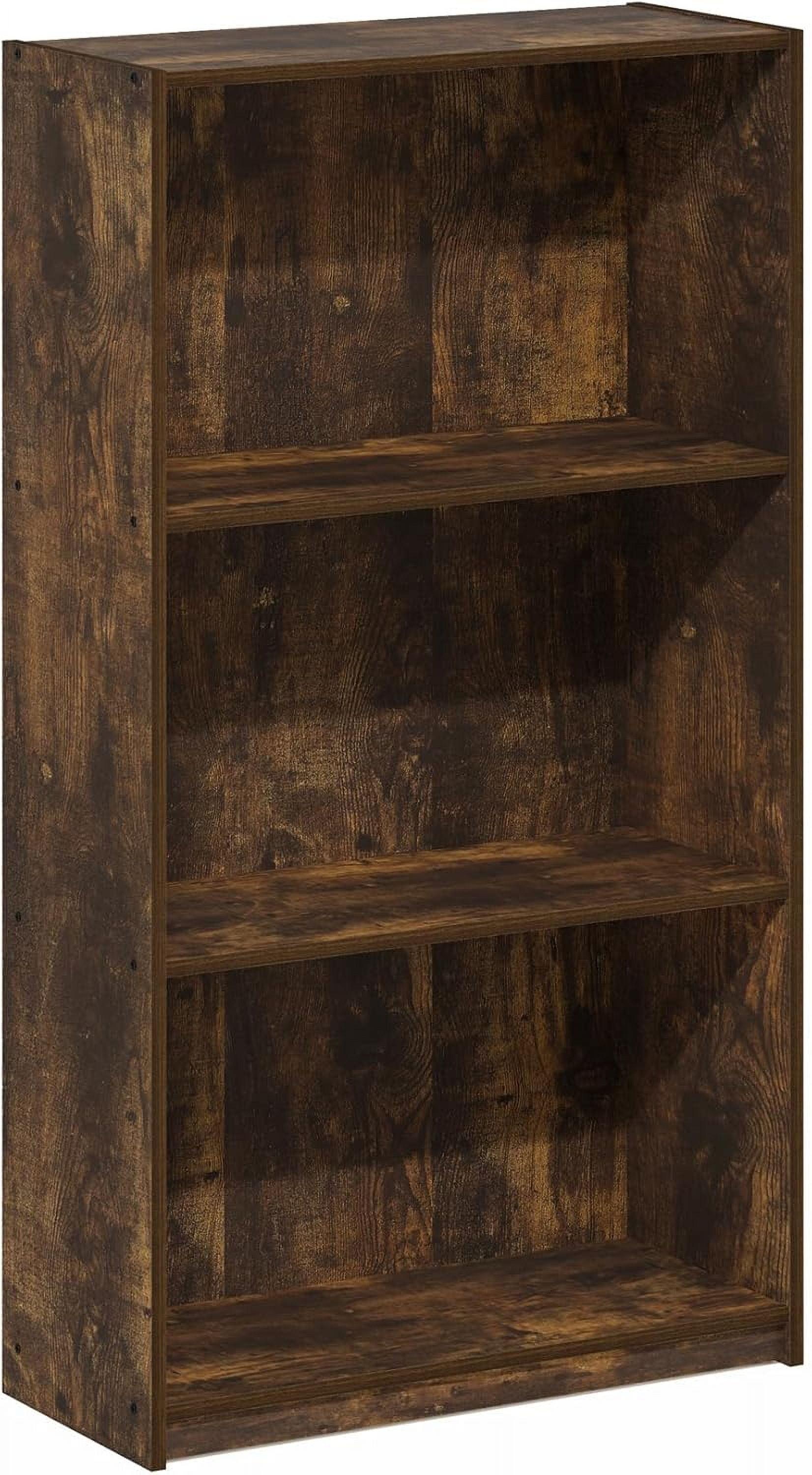 Furinno JAYA Simple Home 3-Tier Adjustable Shelf Bookcase, Amber Pine