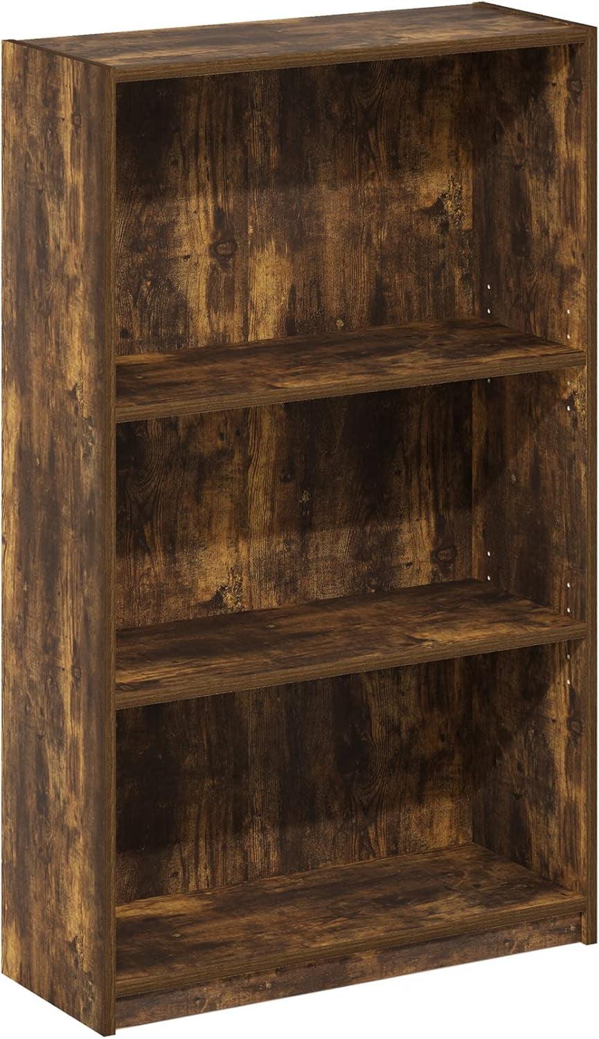 Furinno JAYA Simple Home 3-Tier Adjustable Shelf Bookcase, Amber Pine