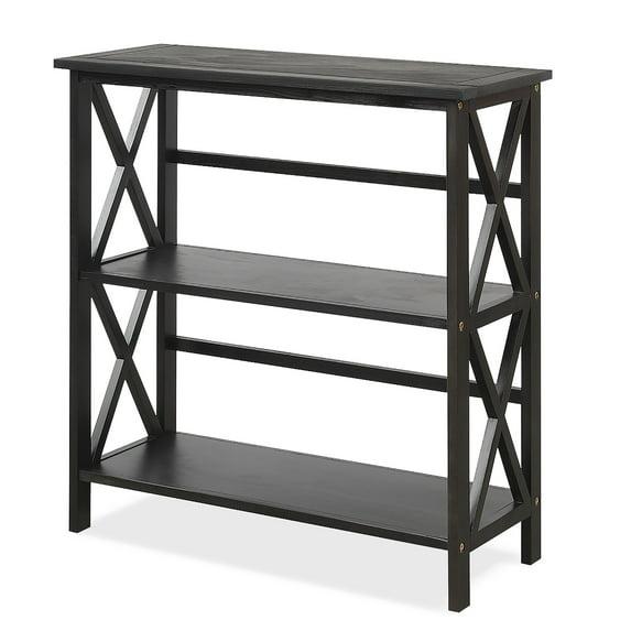 Montego 3-Shelf Bookcase-Black