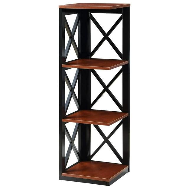3 Tier Corner Bookcase, Cherry / Black