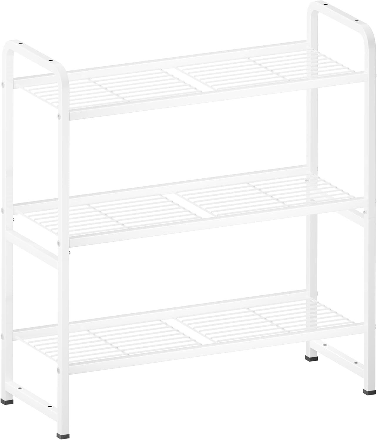 White Adjustable 3-Tier Wire Utility Storage Rack